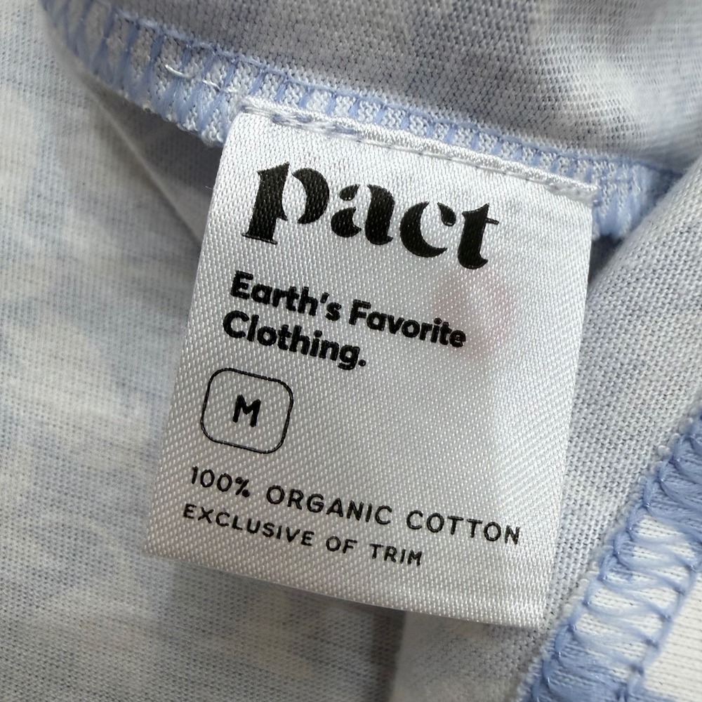 Pact Staycation Organic Cotton Floral Pajama Set Blue White Red Medium - Picture 6 of 14
